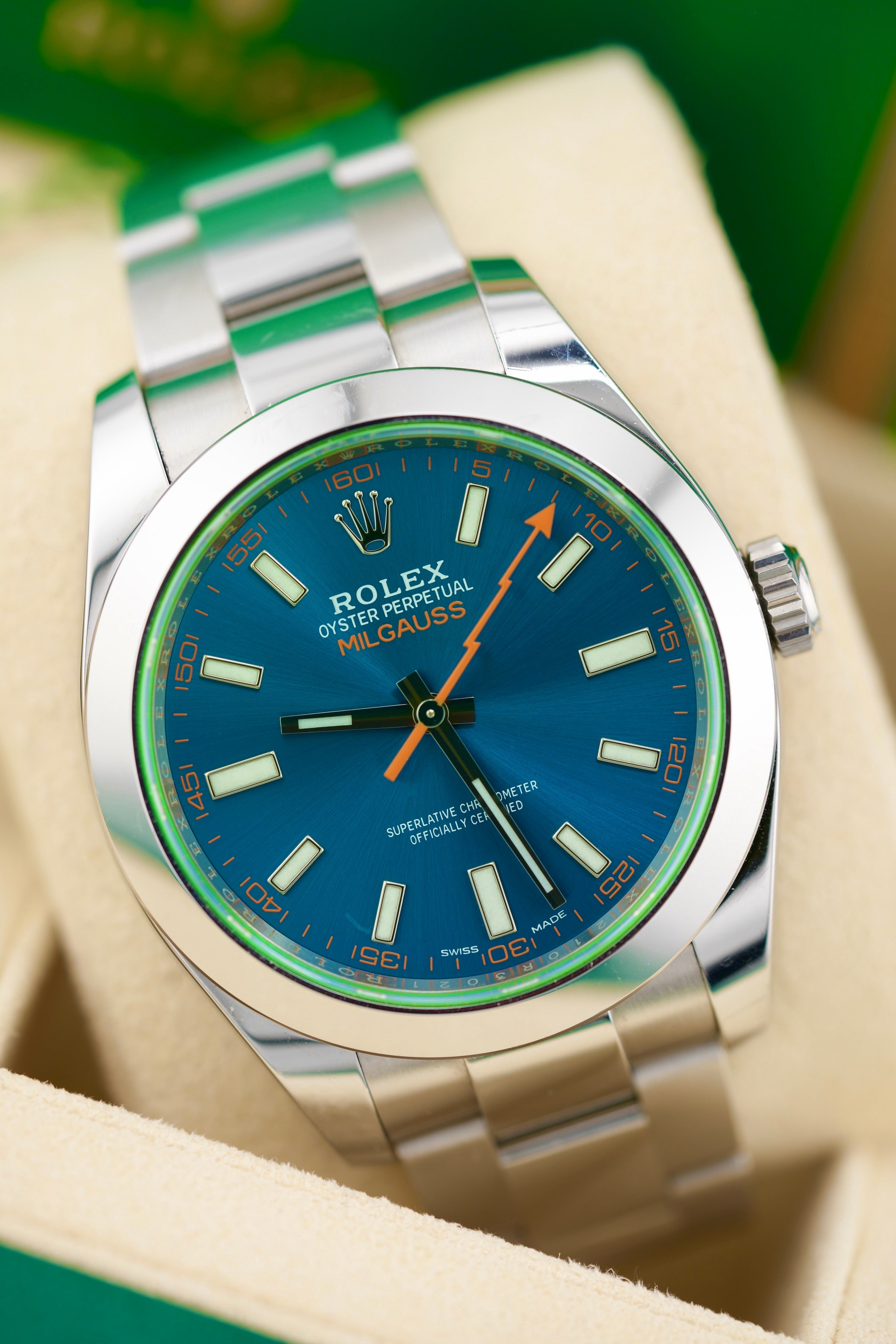 Rolex Milgauss 116400GV "Z-Blue" (2019 Box & Papers)