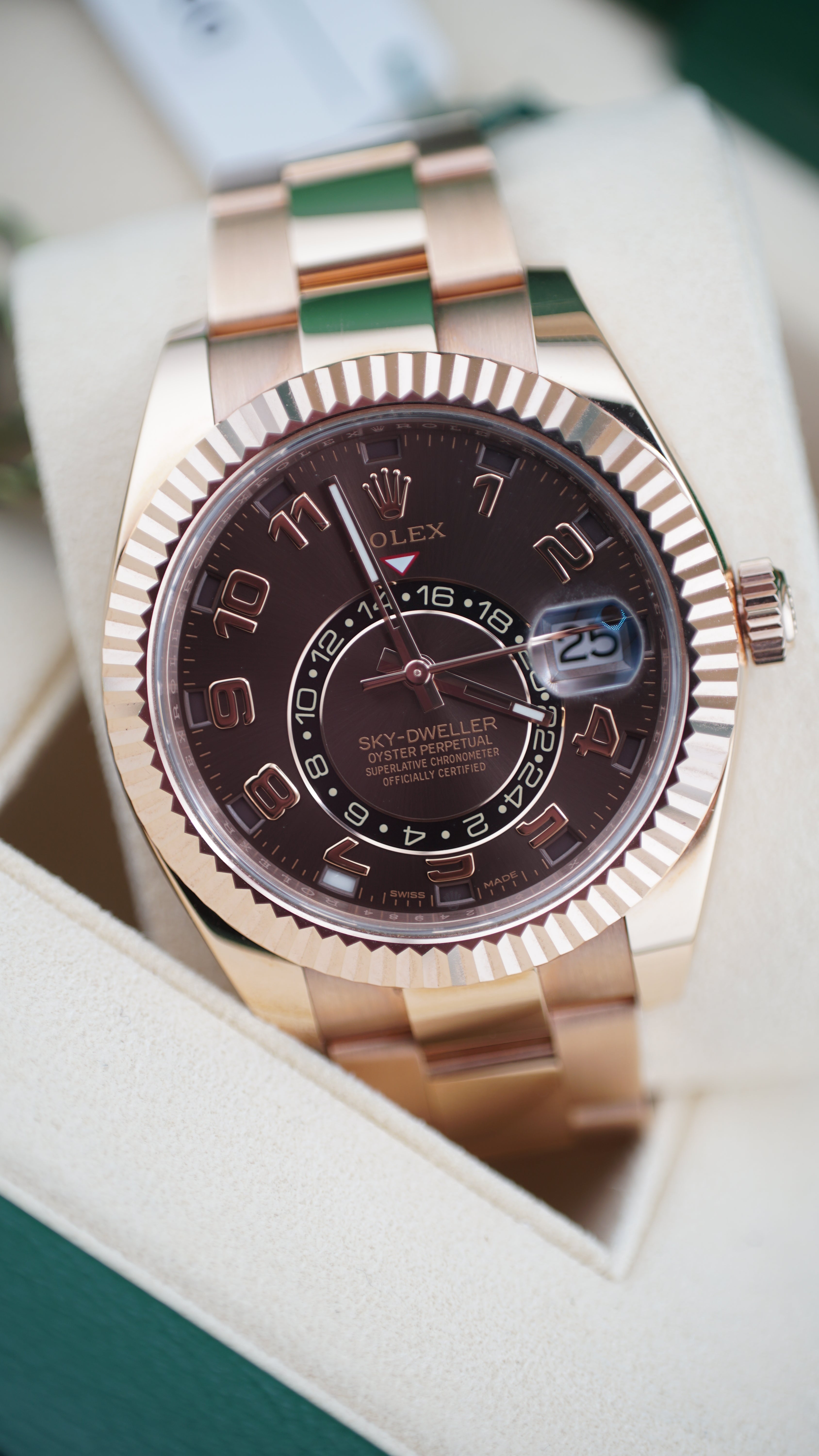 Rolex Skydweller 326935 "Chocolate Arabic" (2017 Box & Papers)