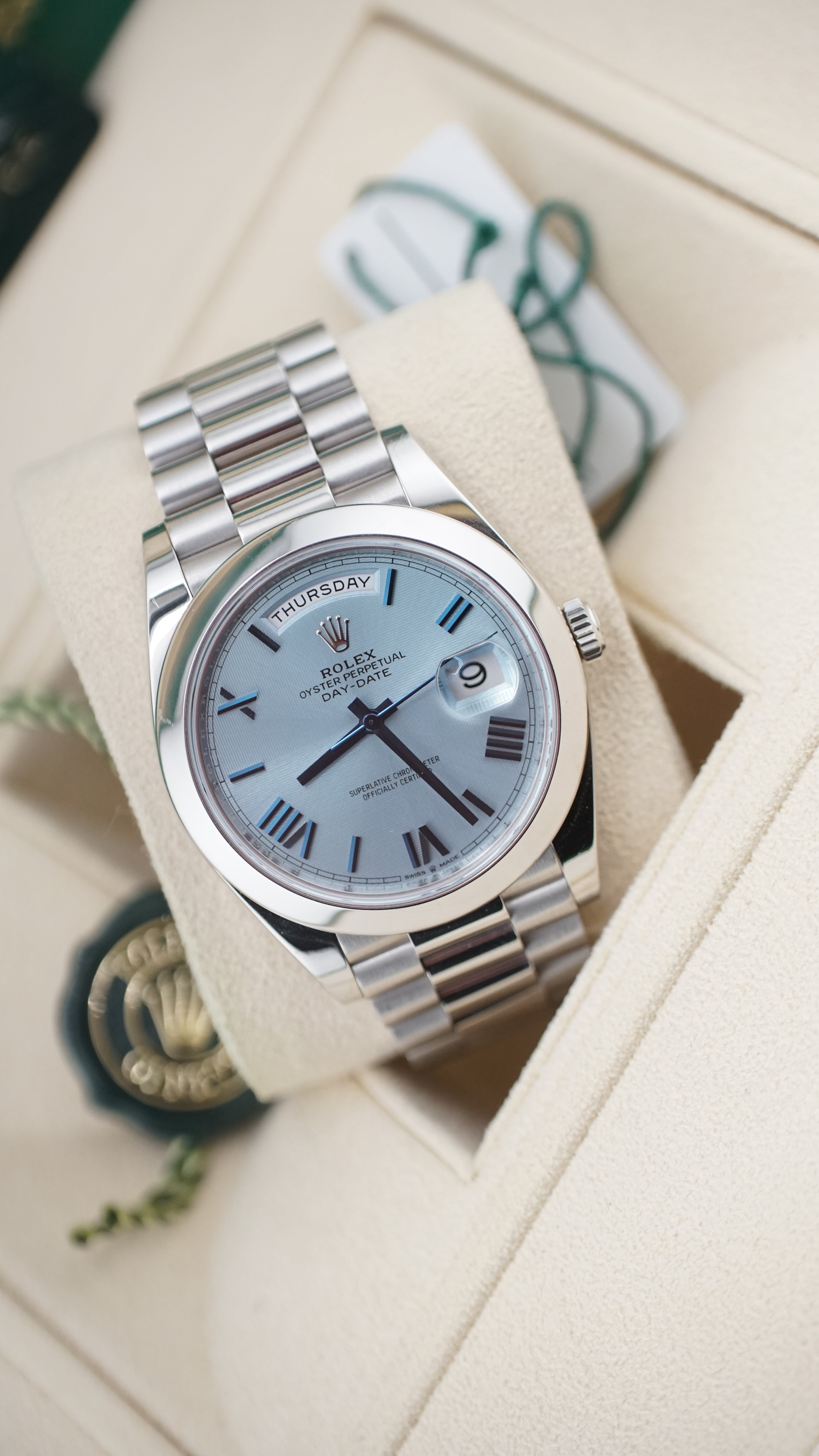 Rolex Daydate 40 228206 "Ice Quadrant Dial" (2021 Box & Papers)