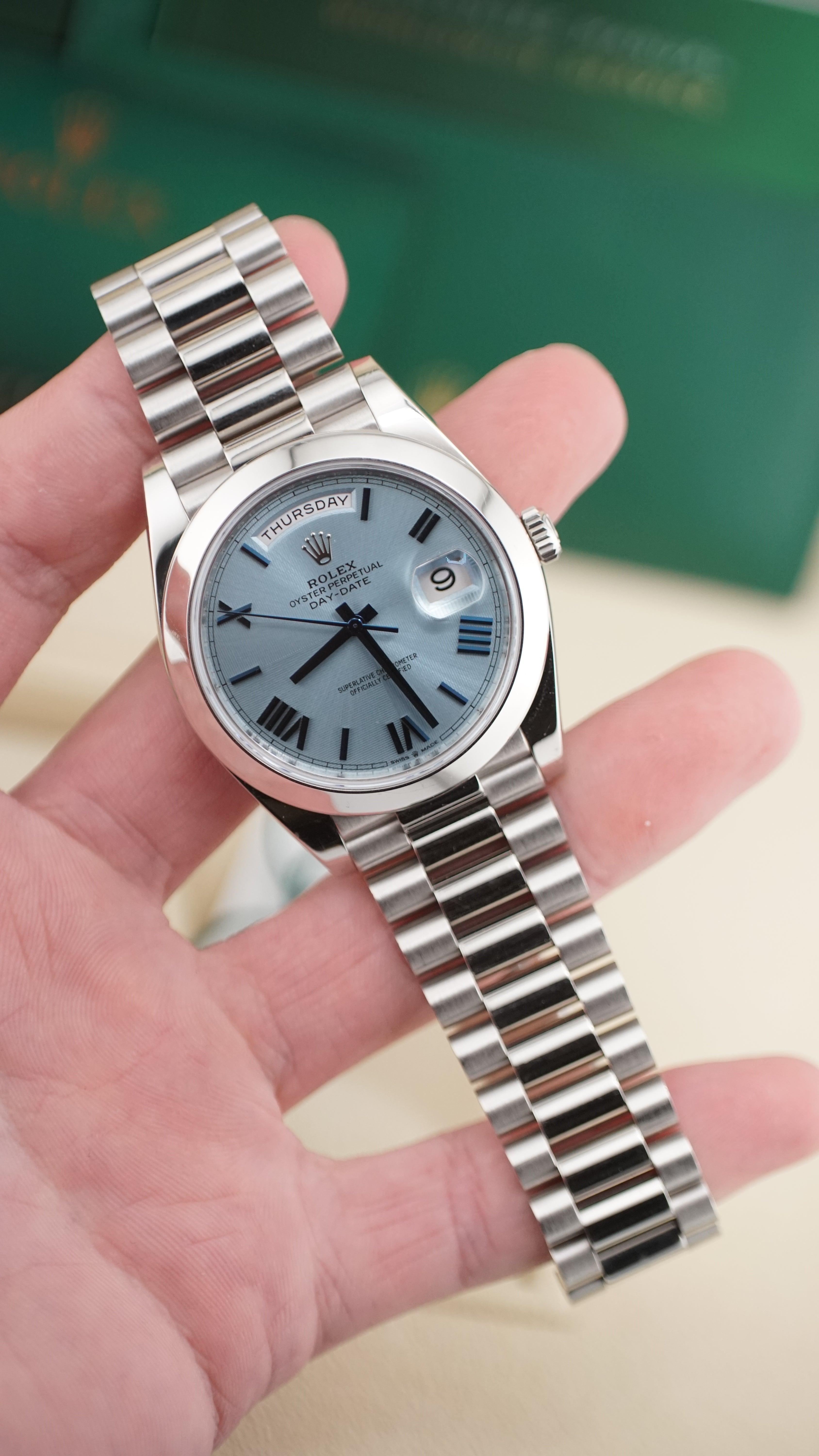 Rolex Daydate 40 228206 "Ice Quadrant Dial" (2021 Box & Papers)