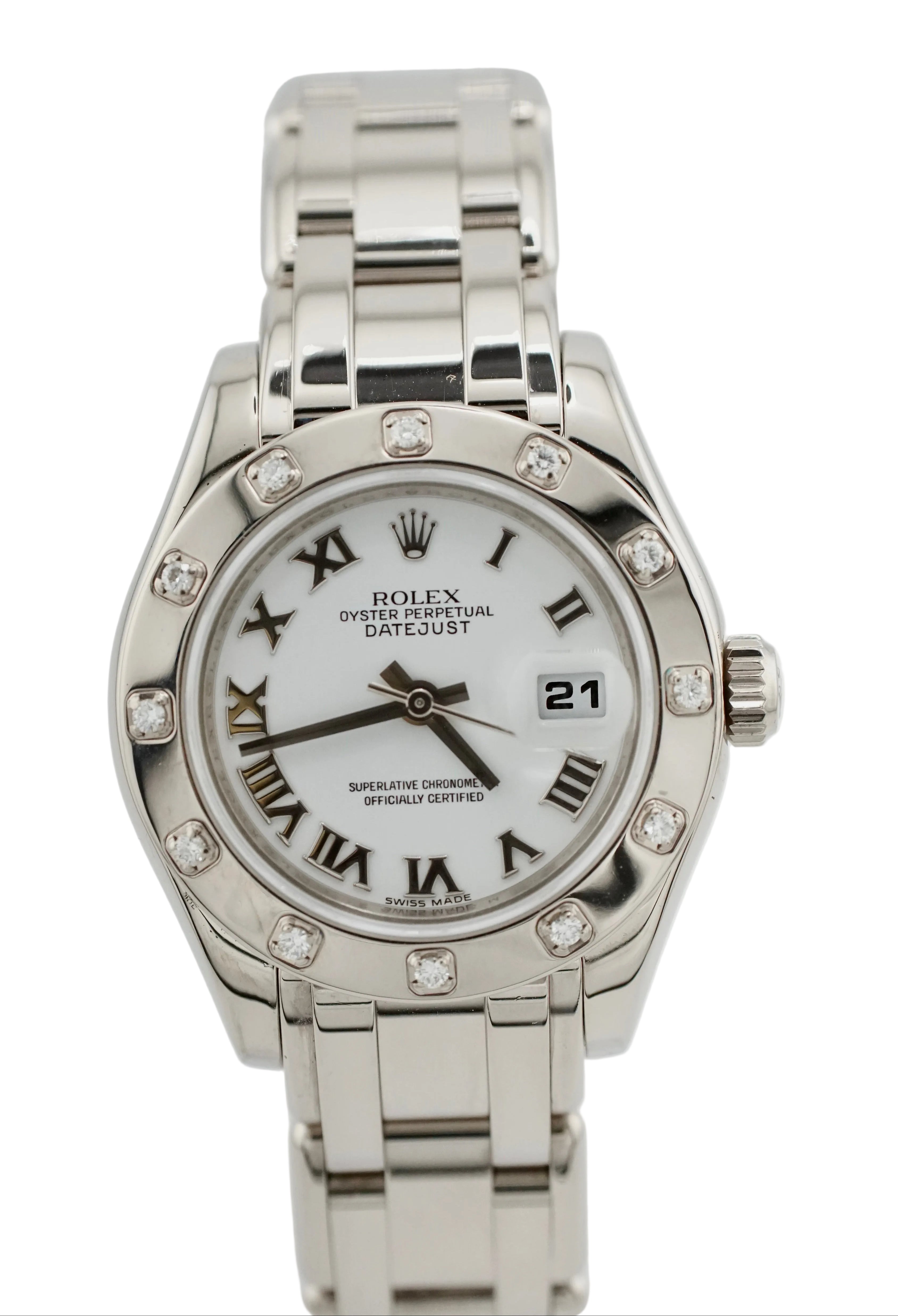 Rolex Ladies Pearlmaster 29mm "Factory Diamonds" 80319 (2008 Box & Papers)