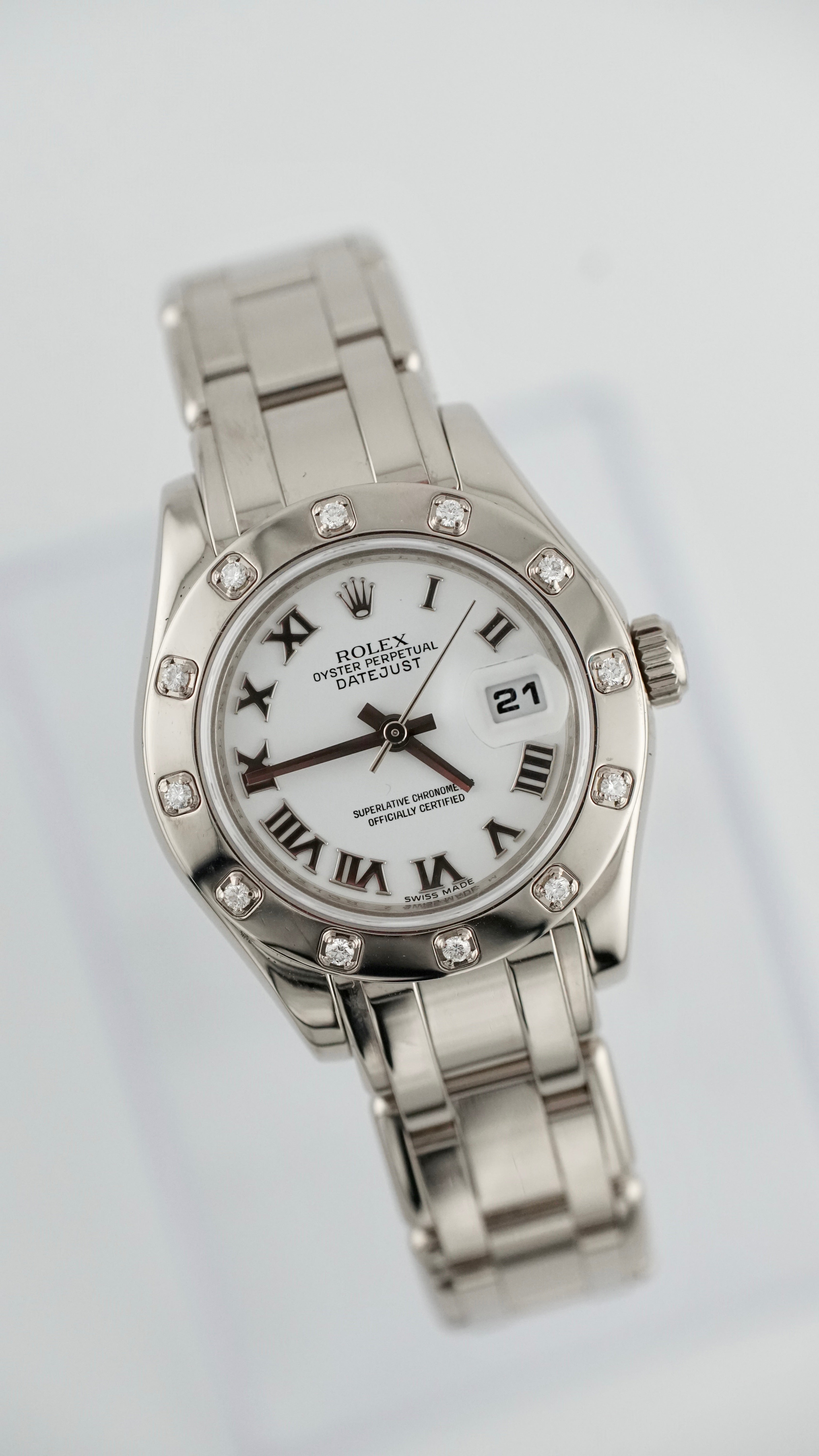 Rolex Ladies Pearlmaster 29mm "Factory Diamonds" 80319 (2008 Box & Papers)