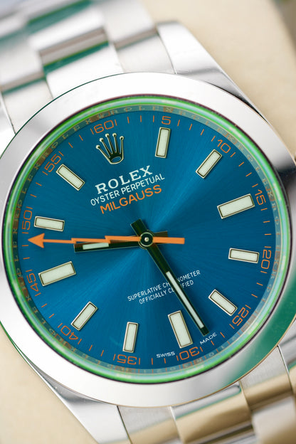 Rolex Milgauss 116400GV "Z-Blue" (2019 Box & Papers)