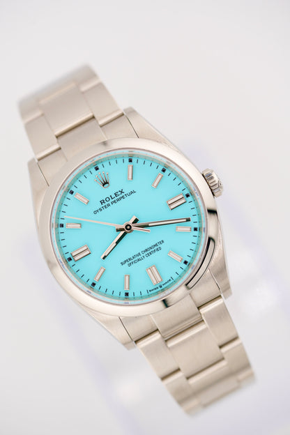 Rolex Oyster Perpetual 126000 "Tiffany" (2024 Box & Papers)
