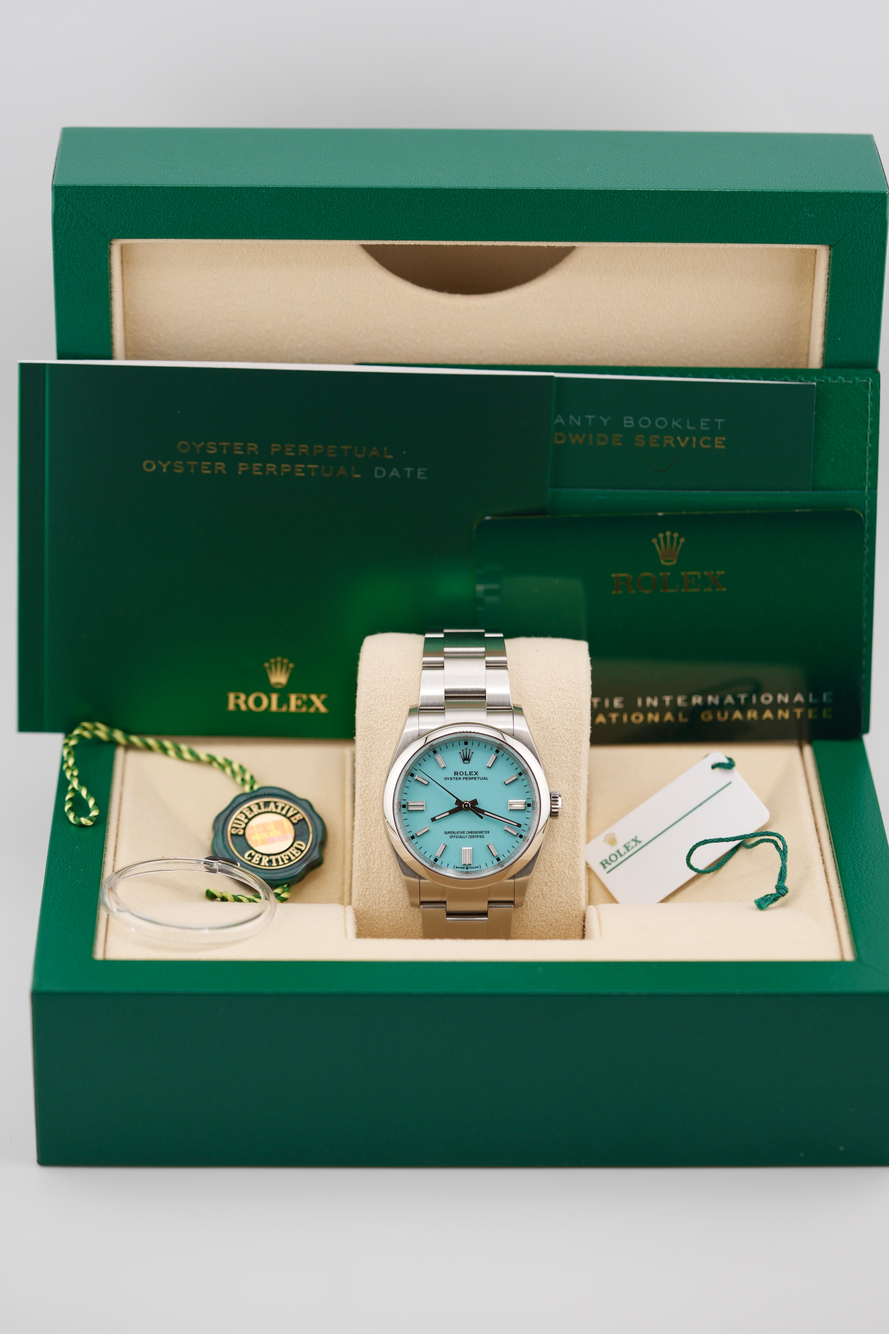 Rolex Oyster Perpetual 126000 "Tiffany" (2024 Box & Papers)