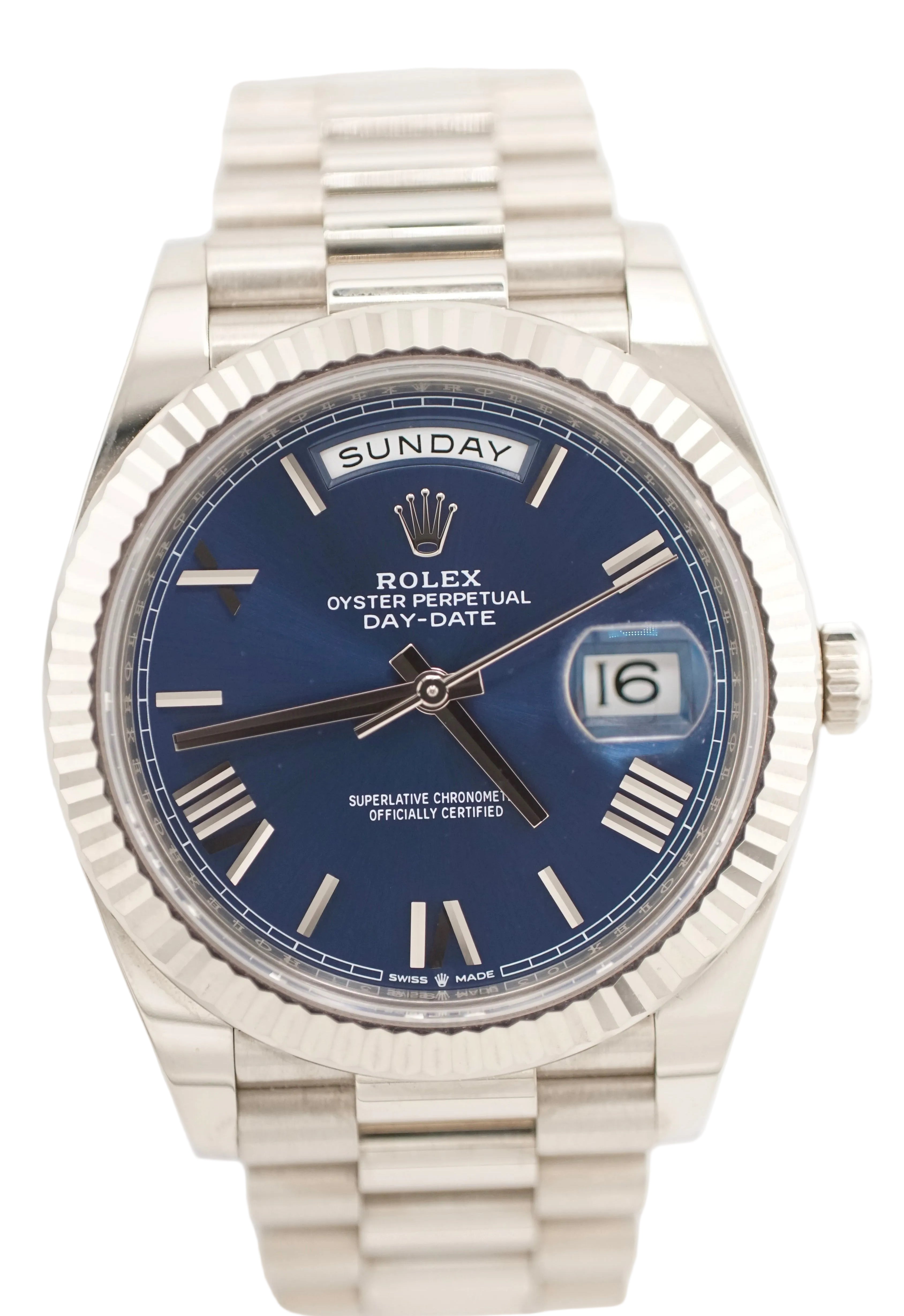 Rolex Day-date 40 "Blue Roman Dial" (2022 Box & Papers)