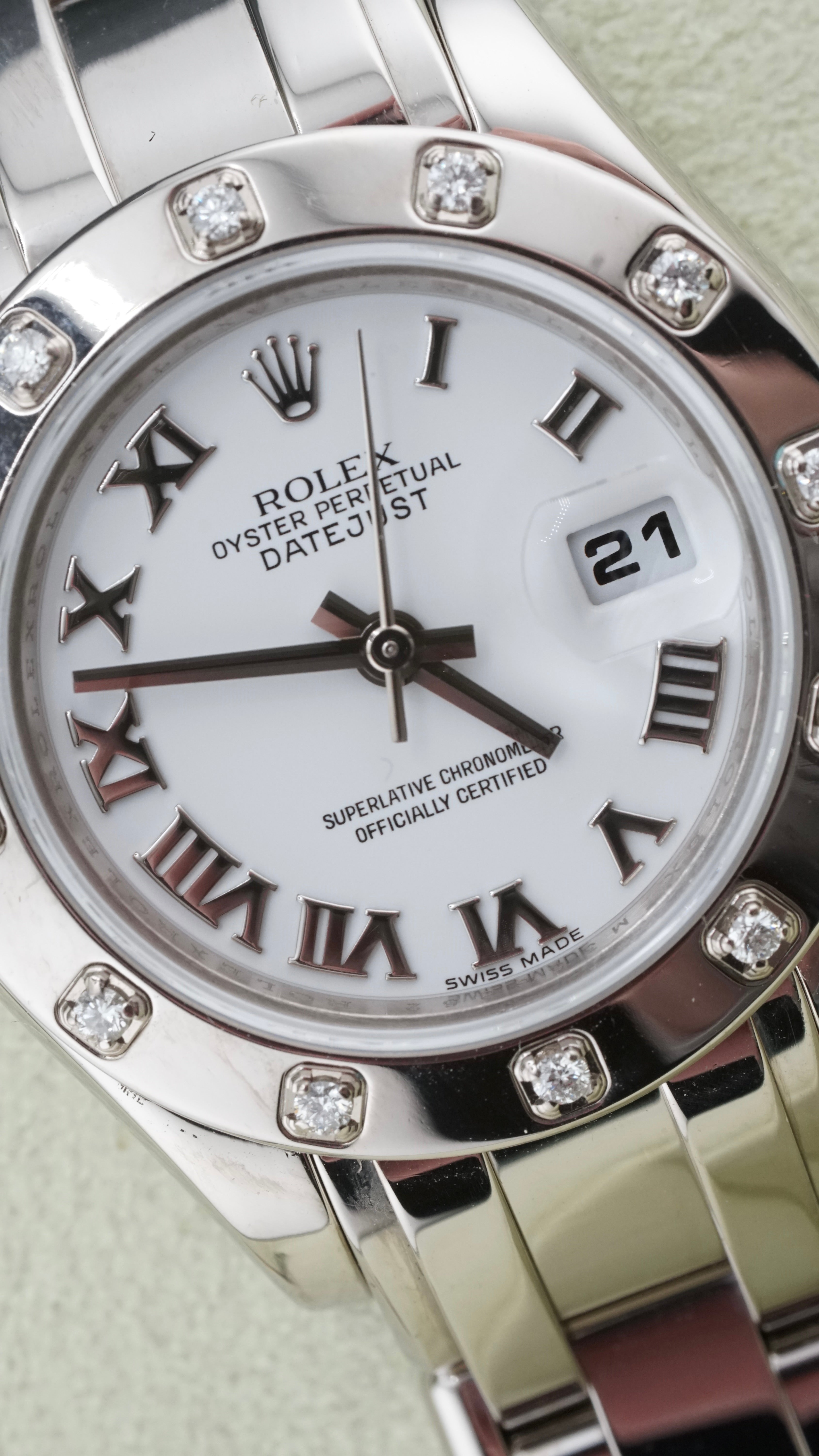 Rolex Ladies Pearlmaster 29mm "Factory Diamonds" 80319 (2008 Box & Papers)