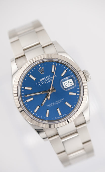 Rolex Datejust 36MM 126234 "Blue Stick" (2025 Box & Papers)
