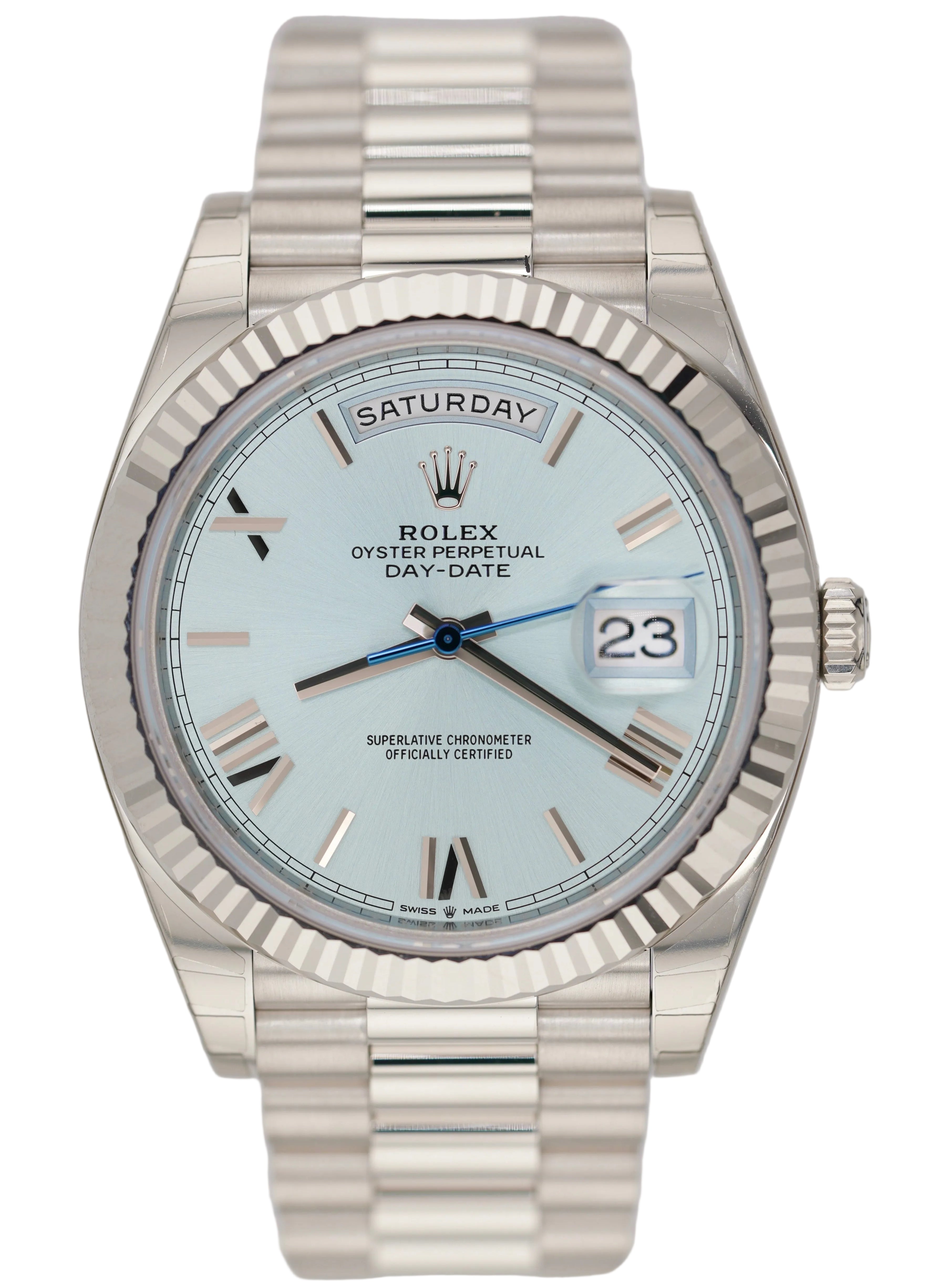 Rolex Day-date 40MM 228236 "Ice Blue" (2026 FULL STICKERS Box & Papers)
