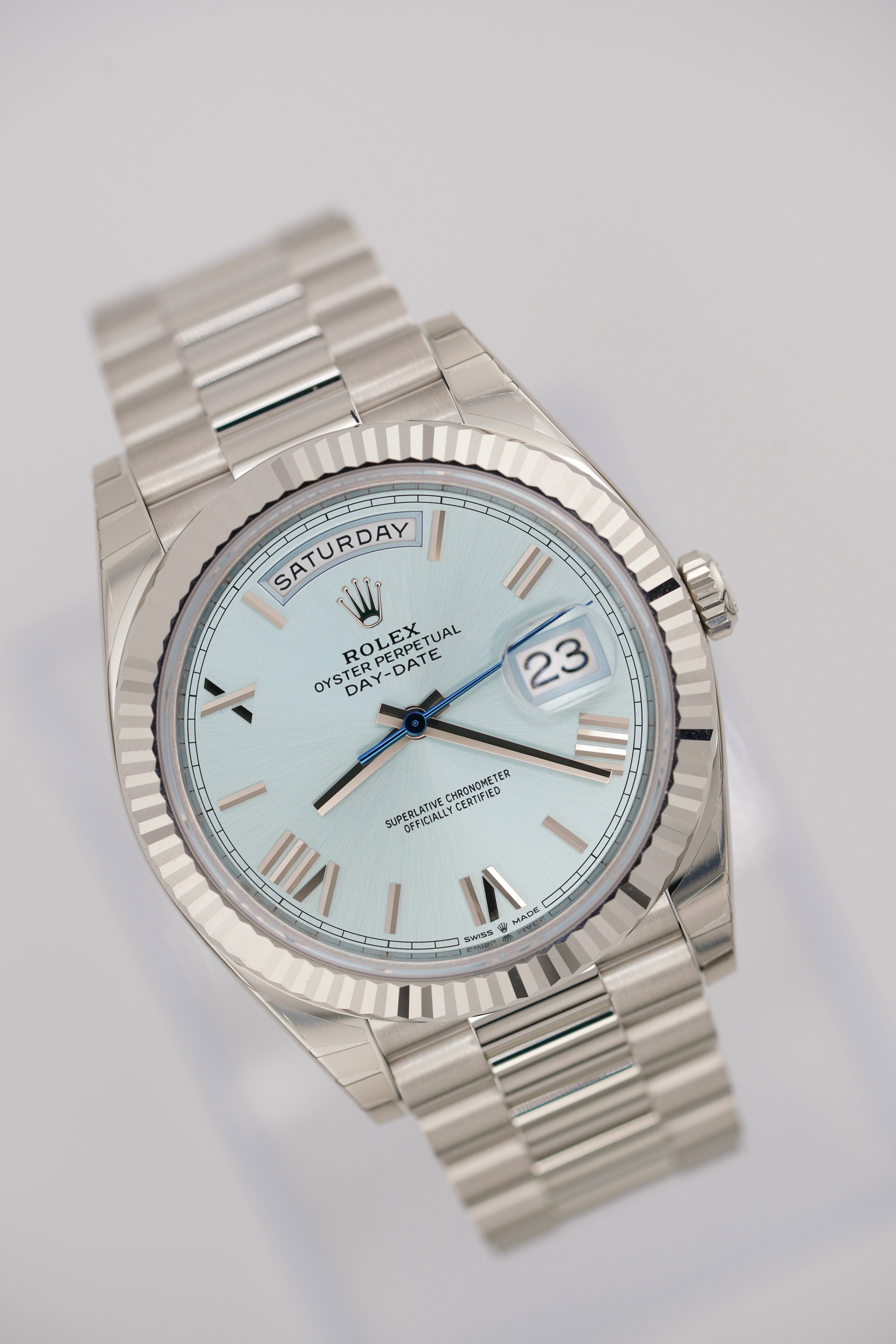 Rolex Day-date 40MM 228236 "Ice Blue" (2026 FULL STICKERS Box & Papers)
