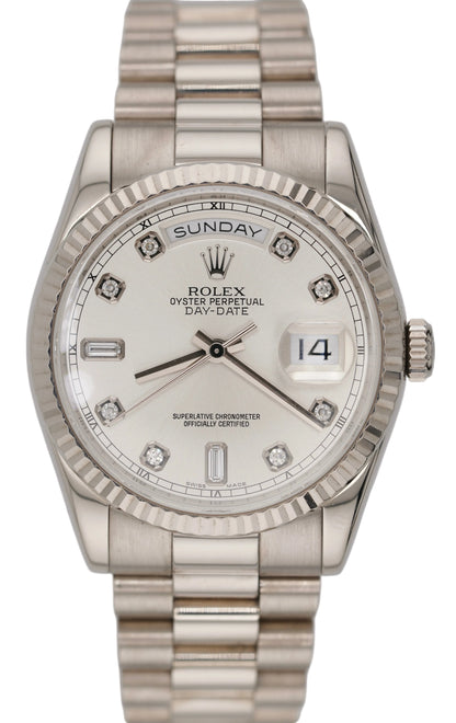 Rolex Day-date 118239G "Silver Baguette" (2012 Box & Papers)