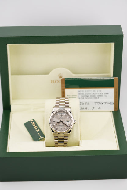 Rolex Day-date 118239G "Silver Baguette" (2012 Box & Papers)