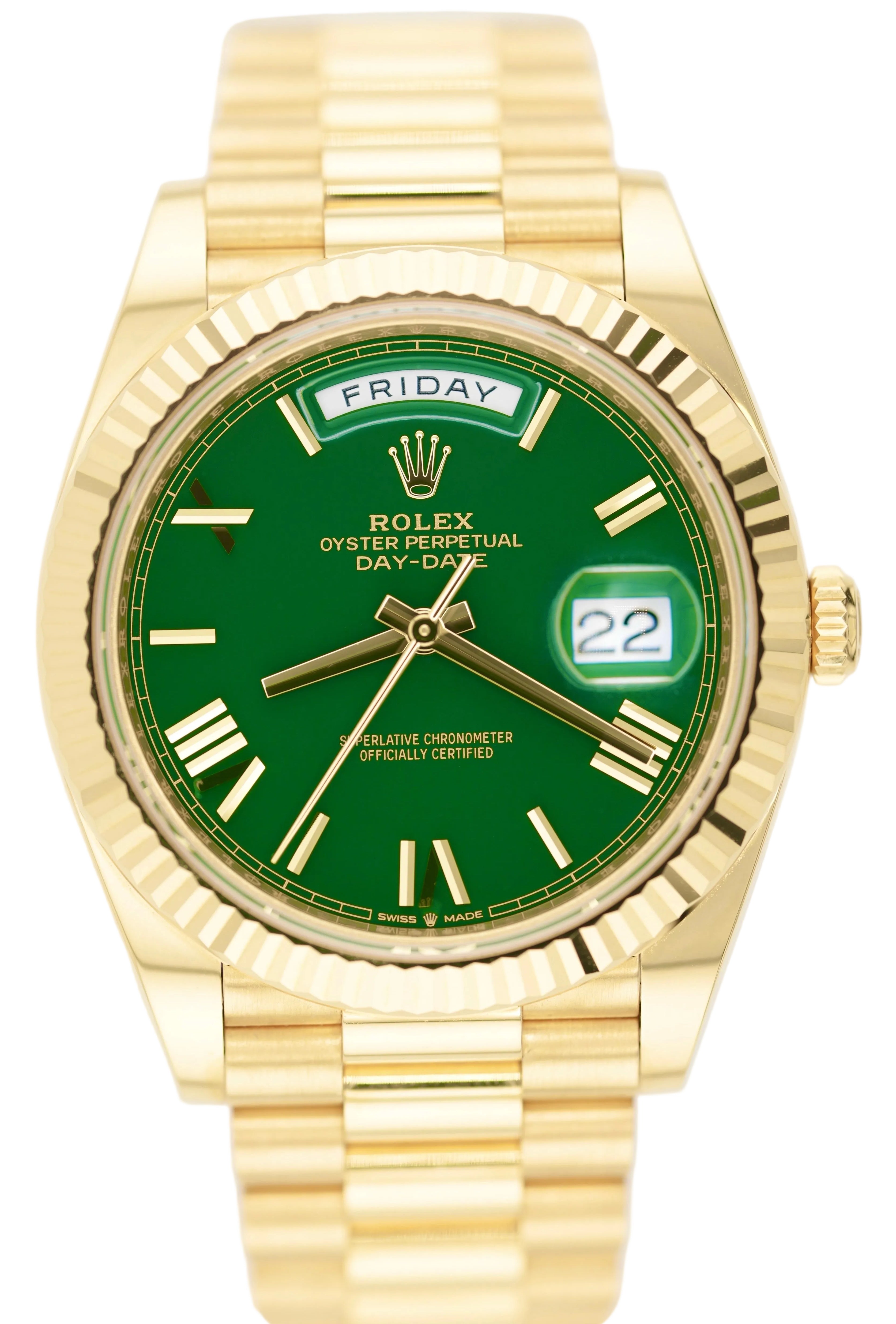 Rolex Day-date 40MM 228238 "Money Green" (2025 Box & Papers)