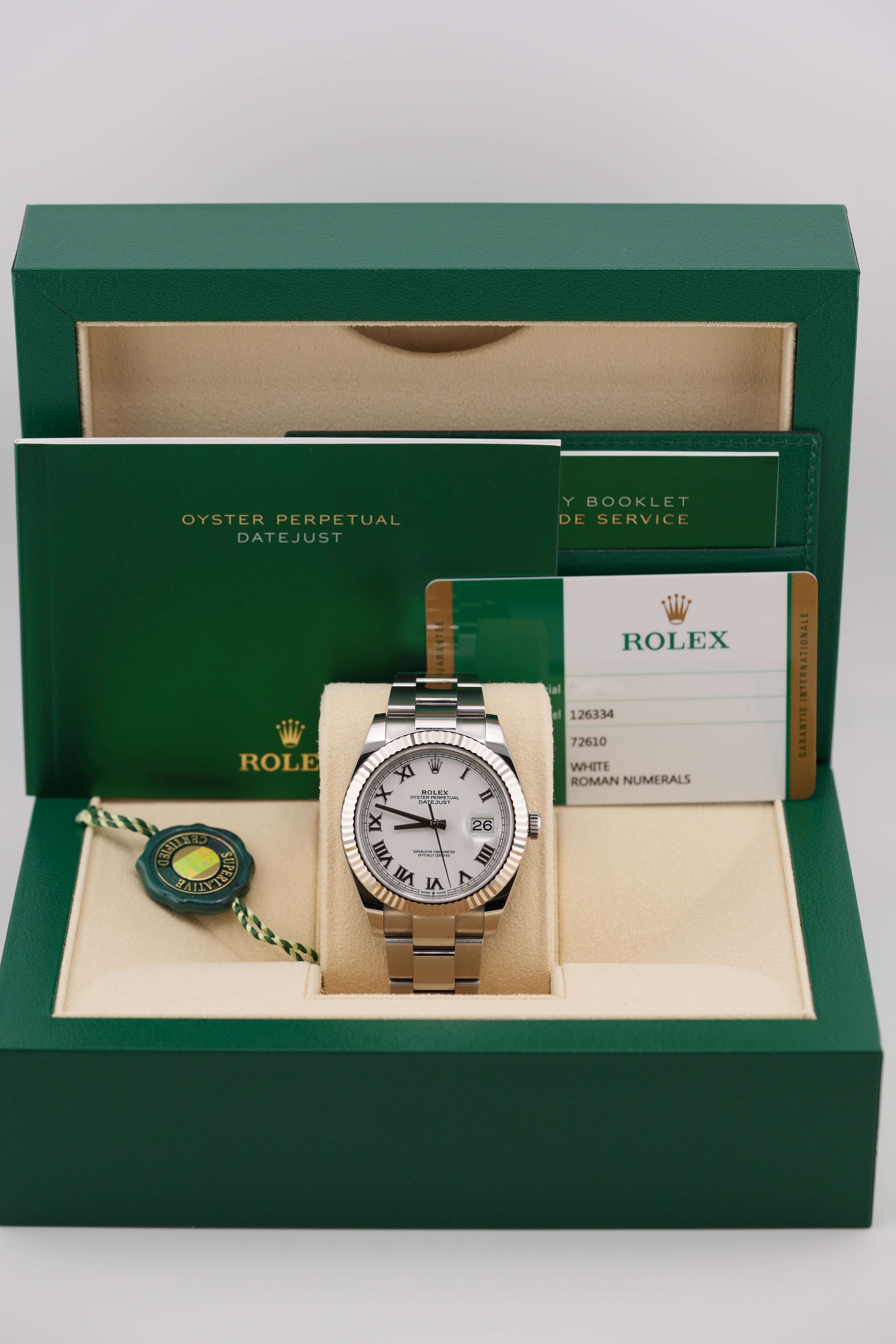 Rolex Datejust 126334 "White Roman" (2019 Box & Papers)
