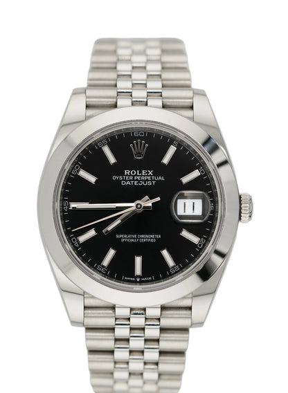 Rolex Datejust 41mm 126300 "Black Stick" (2025 Box & Papers)