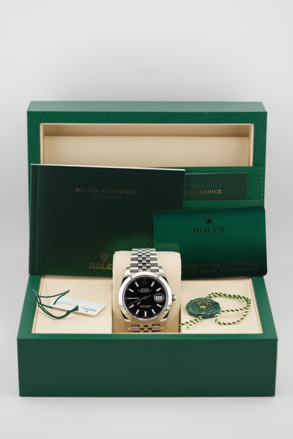 Rolex Datejust 41mm 126300 "Black Stick" (2025 Box & Papers)