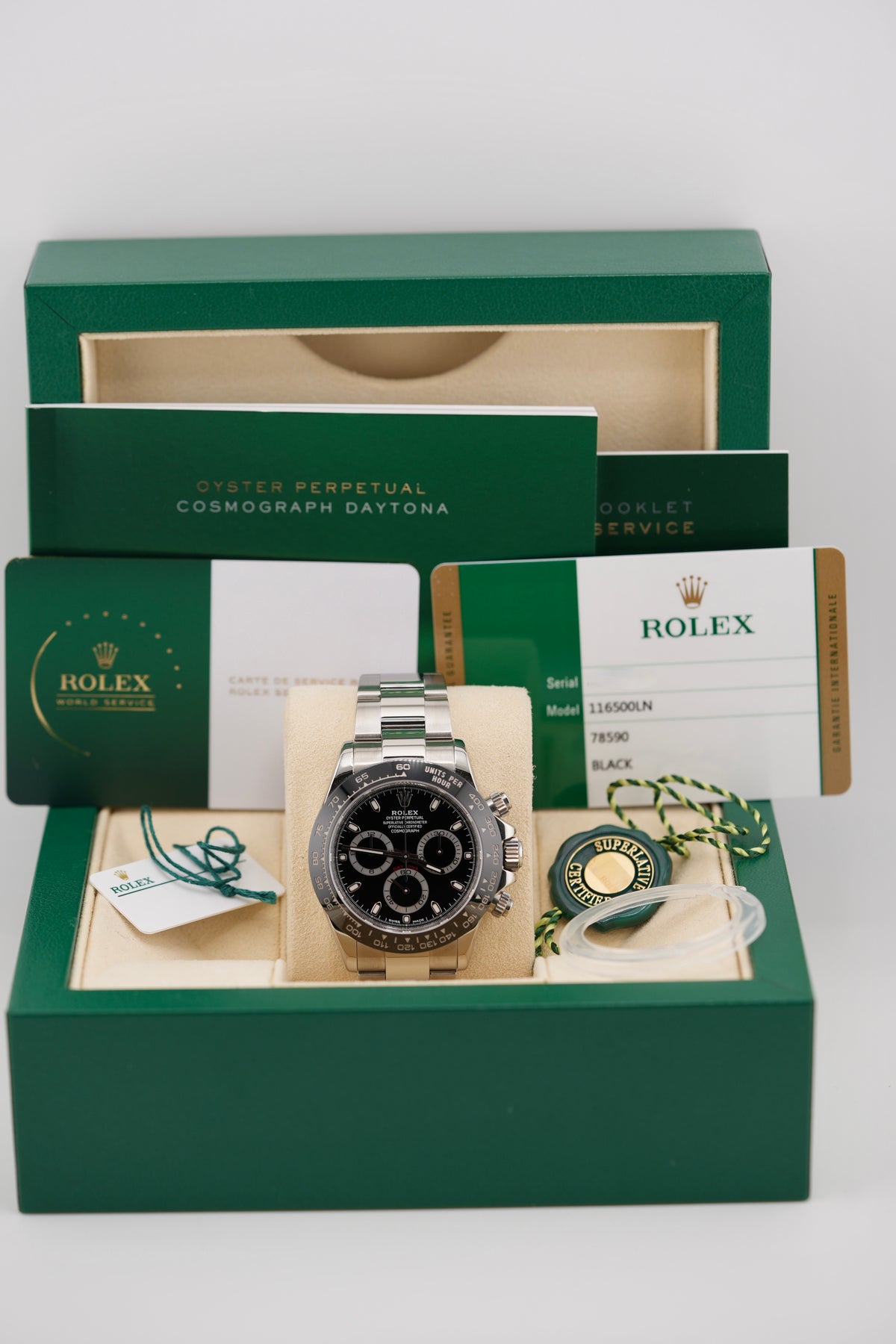 Rolex Daytona 116500LN "Black" (2026 RSC + 2017 Box & Papers)