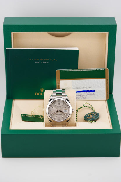 Rolex Datejust II 116300 "Silver Stick" (2013 Box & Papers)