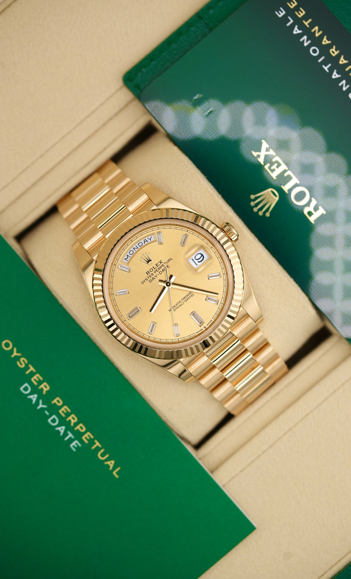 Rolex Day-date 40MM 228238 "Baguette" (2024 Box & Papers)