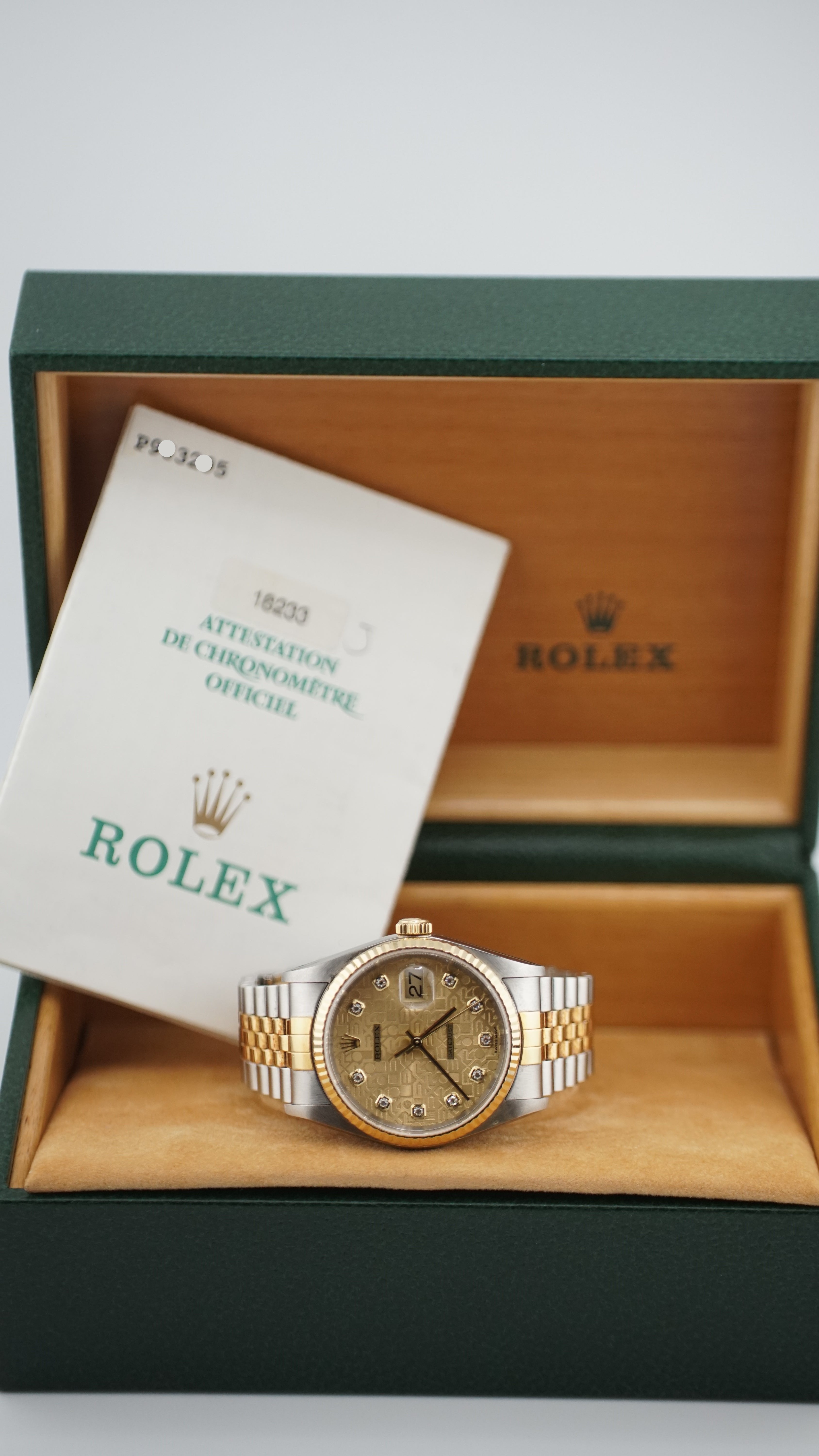 Rolex Datejust 16233G Anniversary Dial