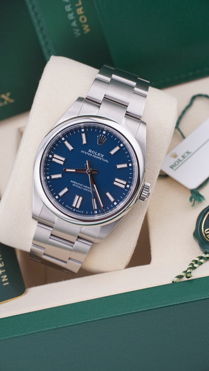 Rolex Oyster Perpetual 41MM "Matte Blue" (2025 Box & Papers)