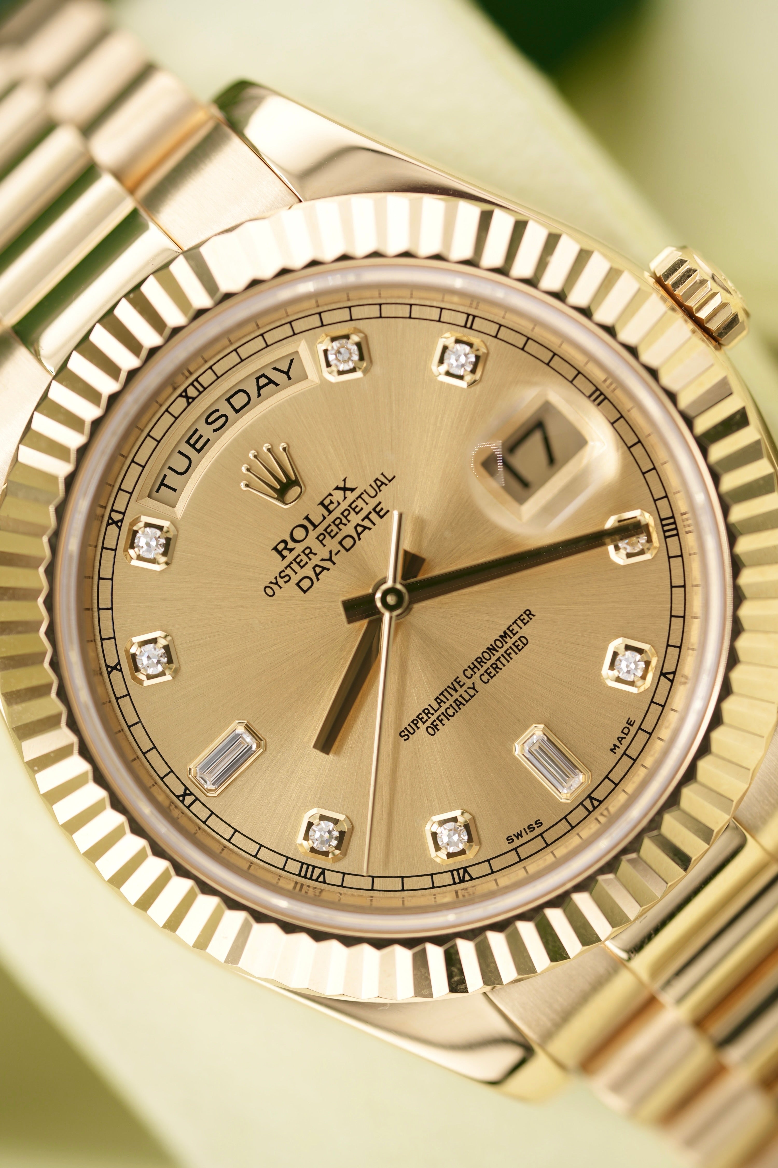 Rolex day-date 41mm 218238 "Champagne Baguette" (2013 Box & Papers)