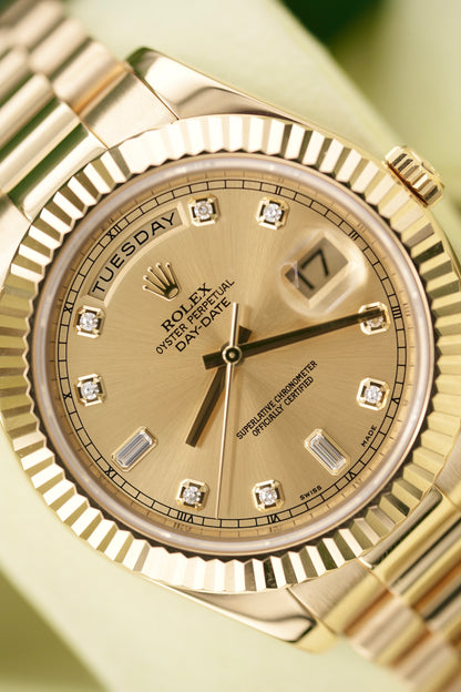 Rolex day-date 41mm 218238 "Champagne Baguette" (2013 Box & Papers)